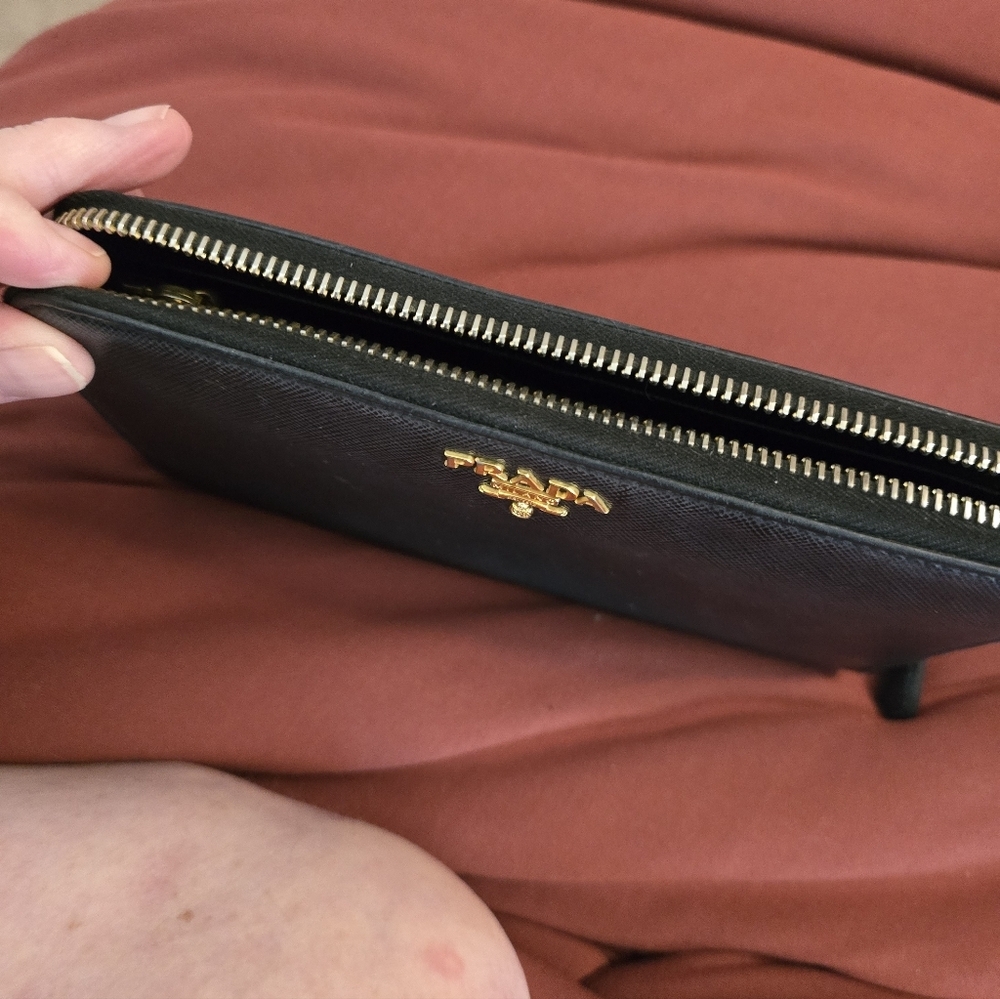 Prada Black Saffiano Leather Zip-Around Wallet - Picture 8 of 8